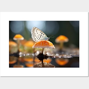 Butterfly Mushroom Nature Serene Peace Posters and Art